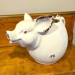 Pig Farmhouse Country Cottage Core Ceramic Creamer 3 Cups